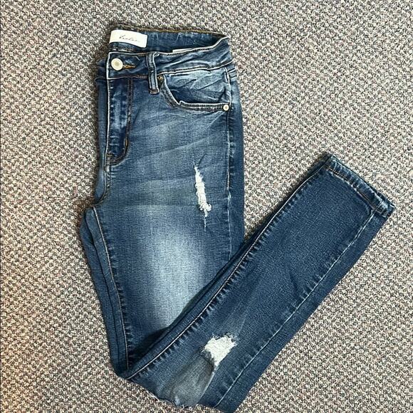 Kancan High Rise distressed Skinny 7/27 - Picture 1 of 4